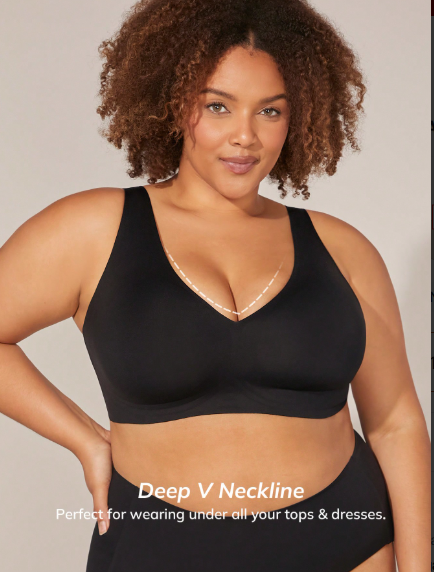 DUMMY - Sujetador sin costuras Dream Curve 2ndSkin negra con escote pronunciado 0XL